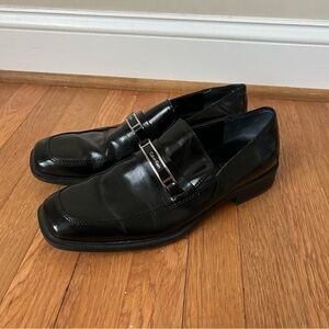 Like New Calvin Klein Men's Black Shiny Dress Shoe Loafers Size 10